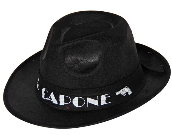 verkoop - attributen - Hoeden-diadeem - Maffiahoed Al Capone zwart
